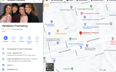 Hitta vår salong på Google